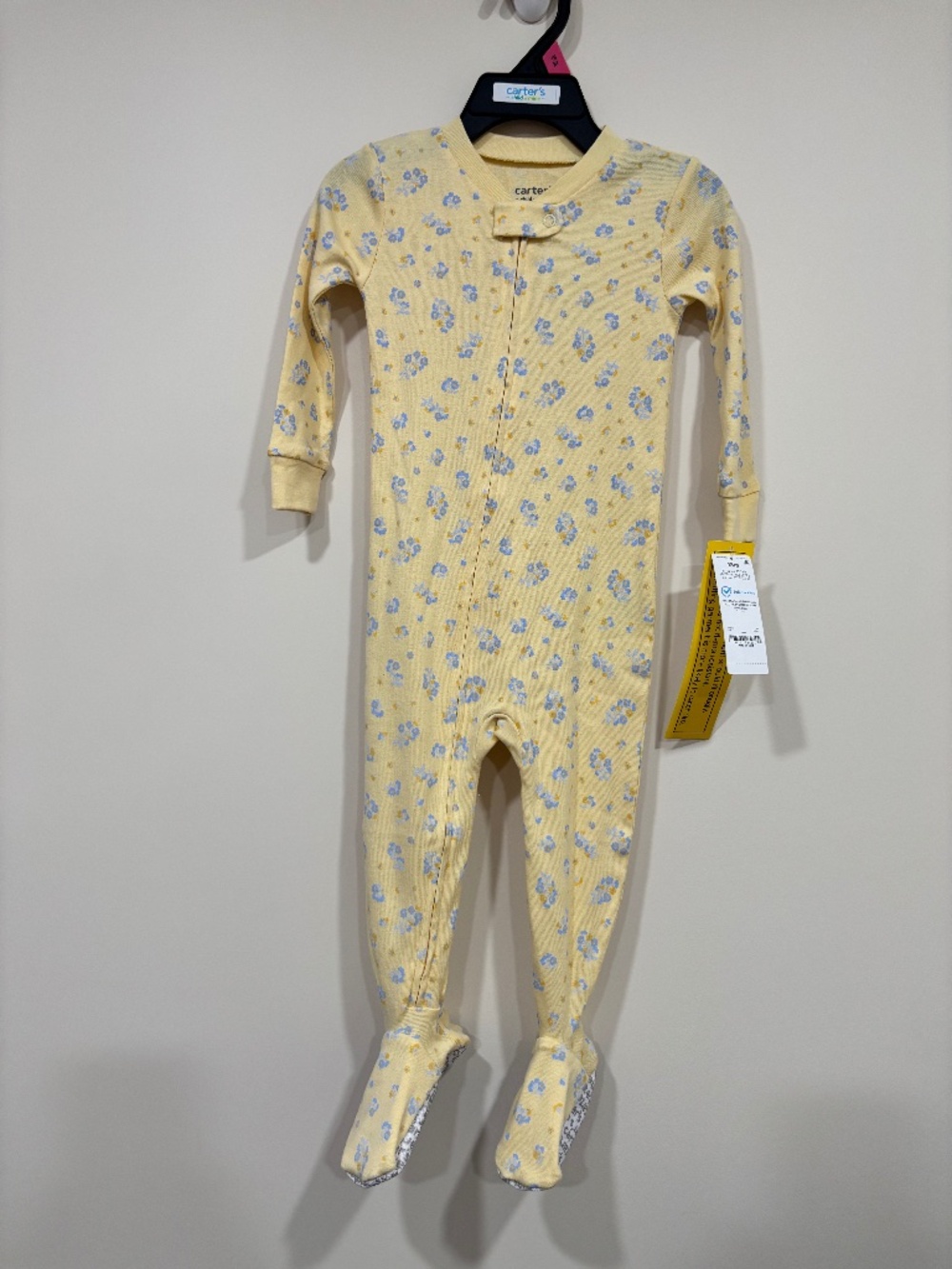 Carter's Baby Girl Yellow Floral Footed Pajamas 18m